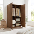 Stylish 2-Door Wardrobe Closet in Oak and Walnut