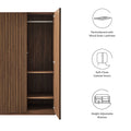 Stylish 2-Door Wardrobe Closet in Oak and Walnut