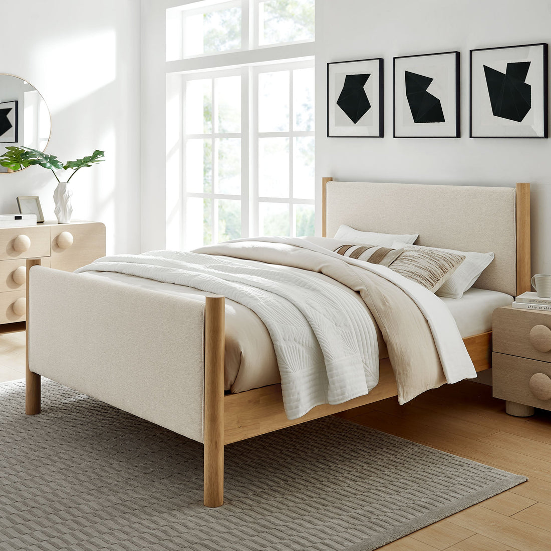 Maven Upholstered Platform Bed - Queen Size