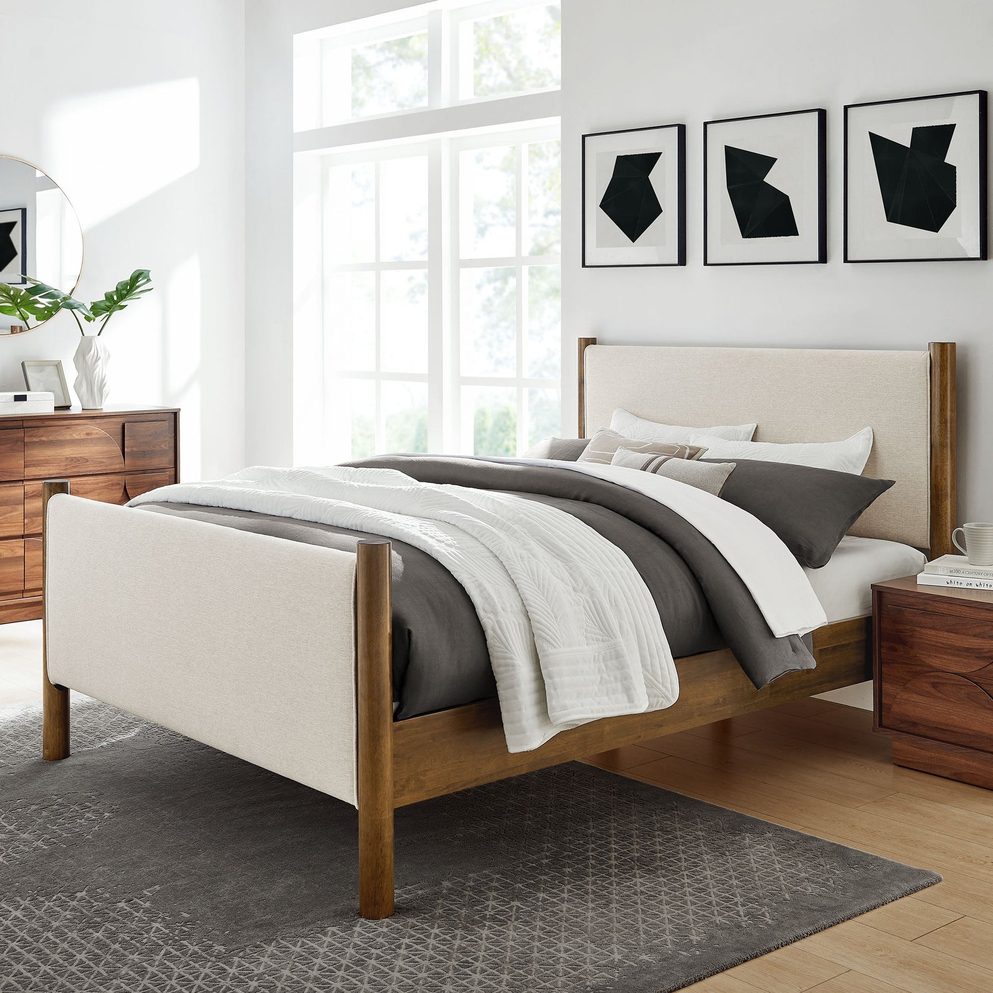 Maven Upholstered Platform Bed - Queen Size