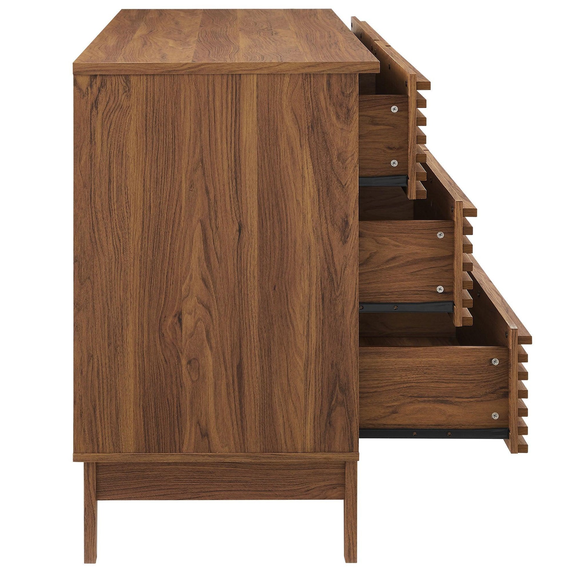 Walnut 6 Drawer Dresser