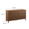 Walnut 6 Drawer Dresser