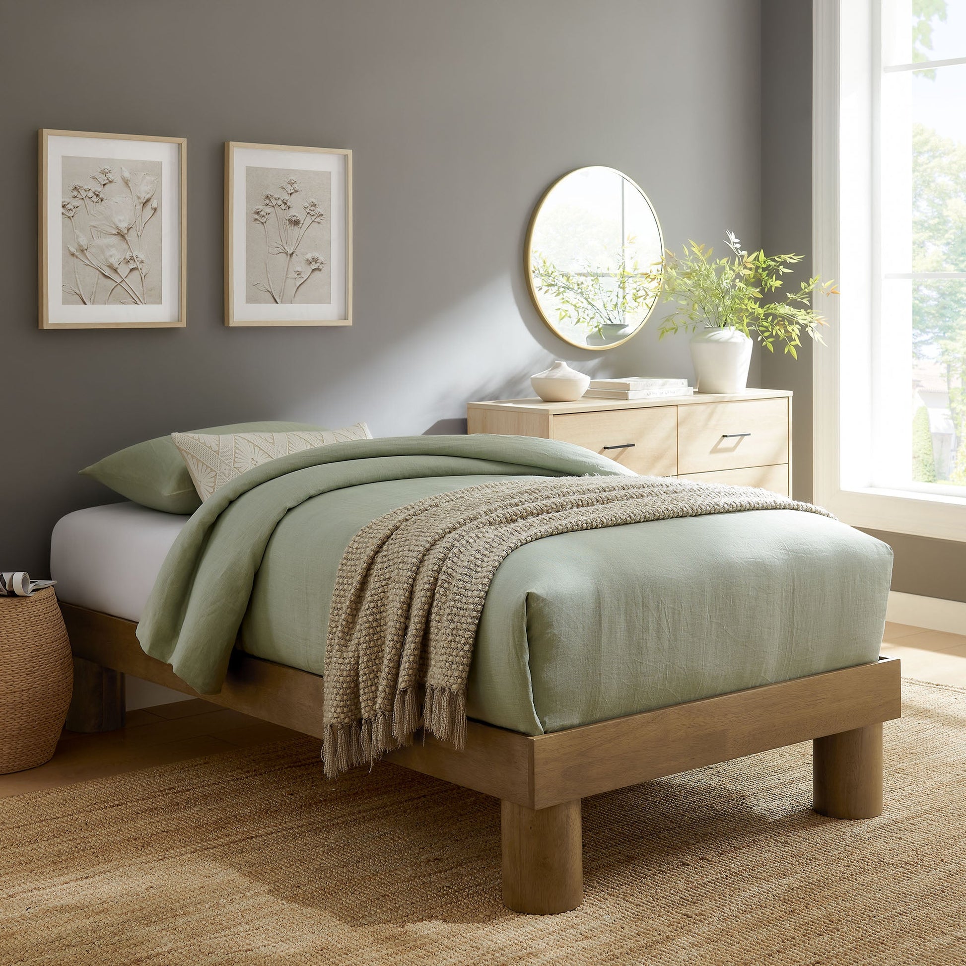 Runa Platform Bed French Oak