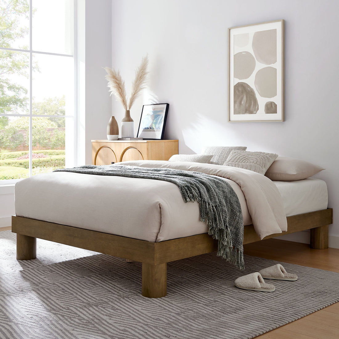 Runa Platform Bed French Oak