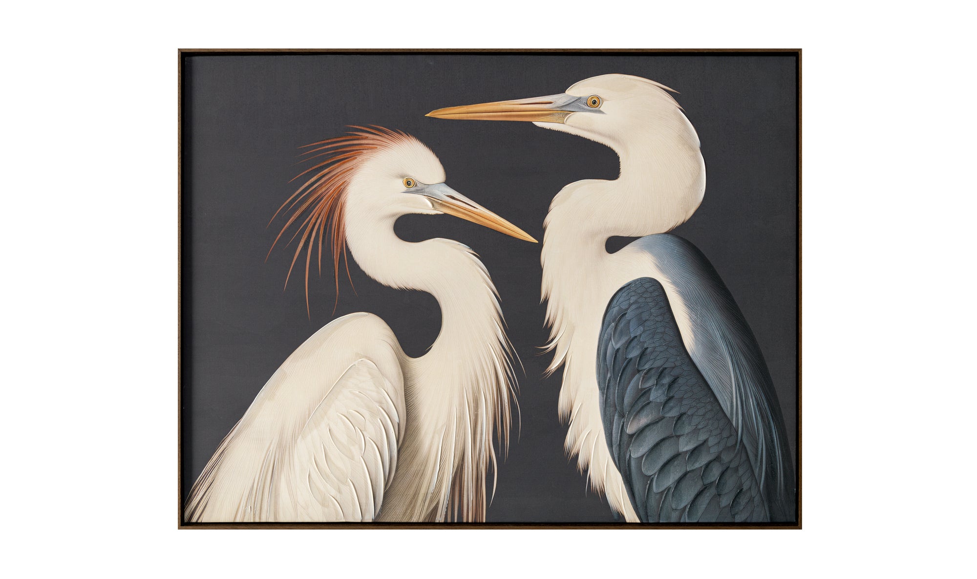 Exquisite Two Cranes Framed Painting - Colorful Art for Home