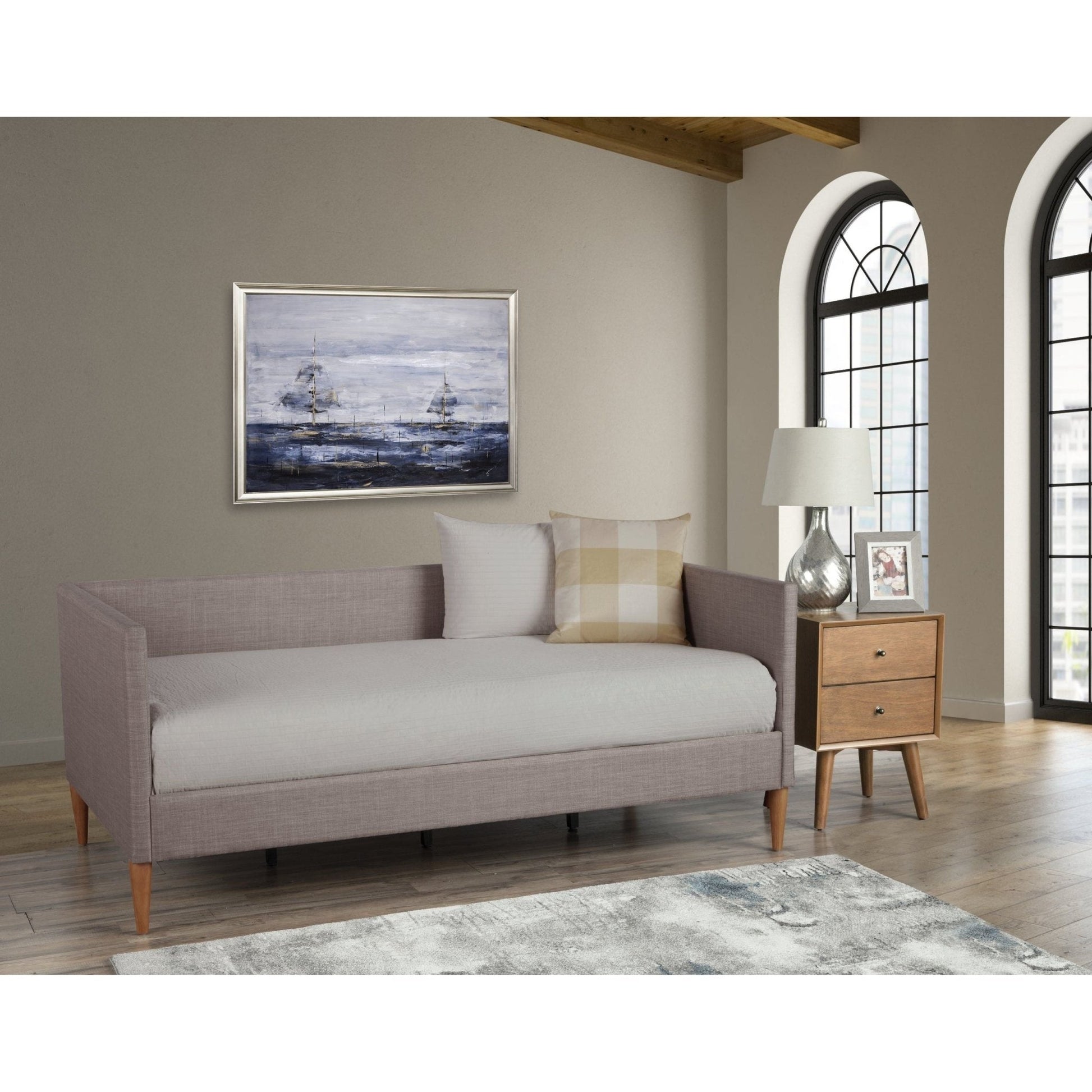 Comfortable Britneys Dark Grey Linen Daybed for Stylish Bedrooms