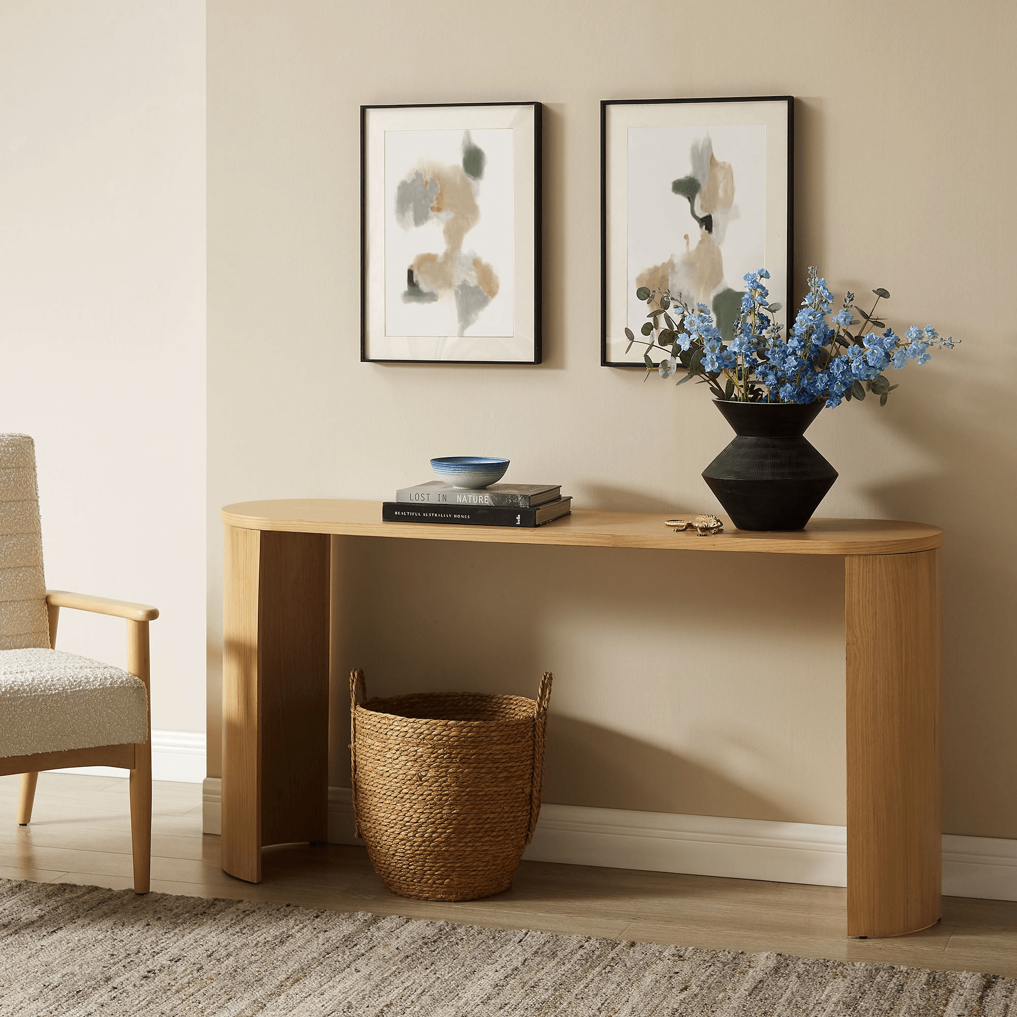 Aspect Oval Wood Entryway Console Table