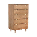 Elegant Easton Five Drawer Chest with Mahogany Finish
