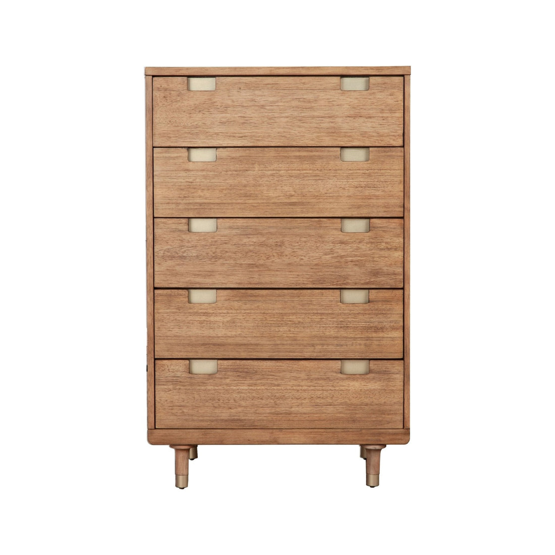 Elegant Easton Five Drawer Chest with Mahogany Finish