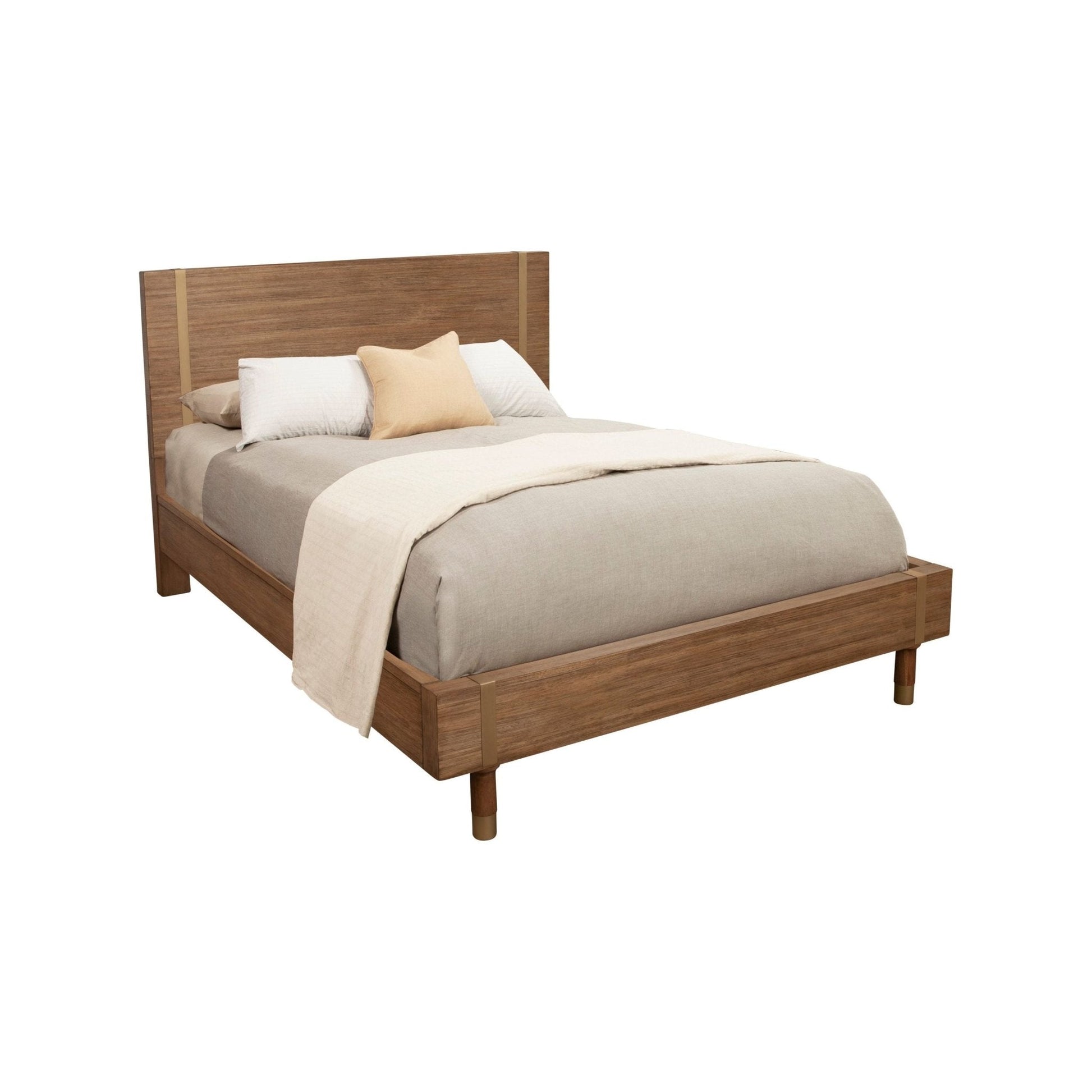 Modern Easton Platform Bed with Stylish Gold Legs