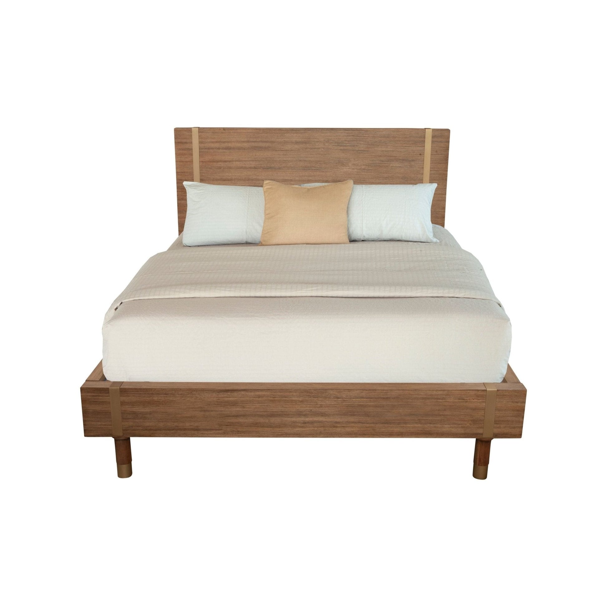 Modern Easton Platform Bed with Stylish Gold Legs