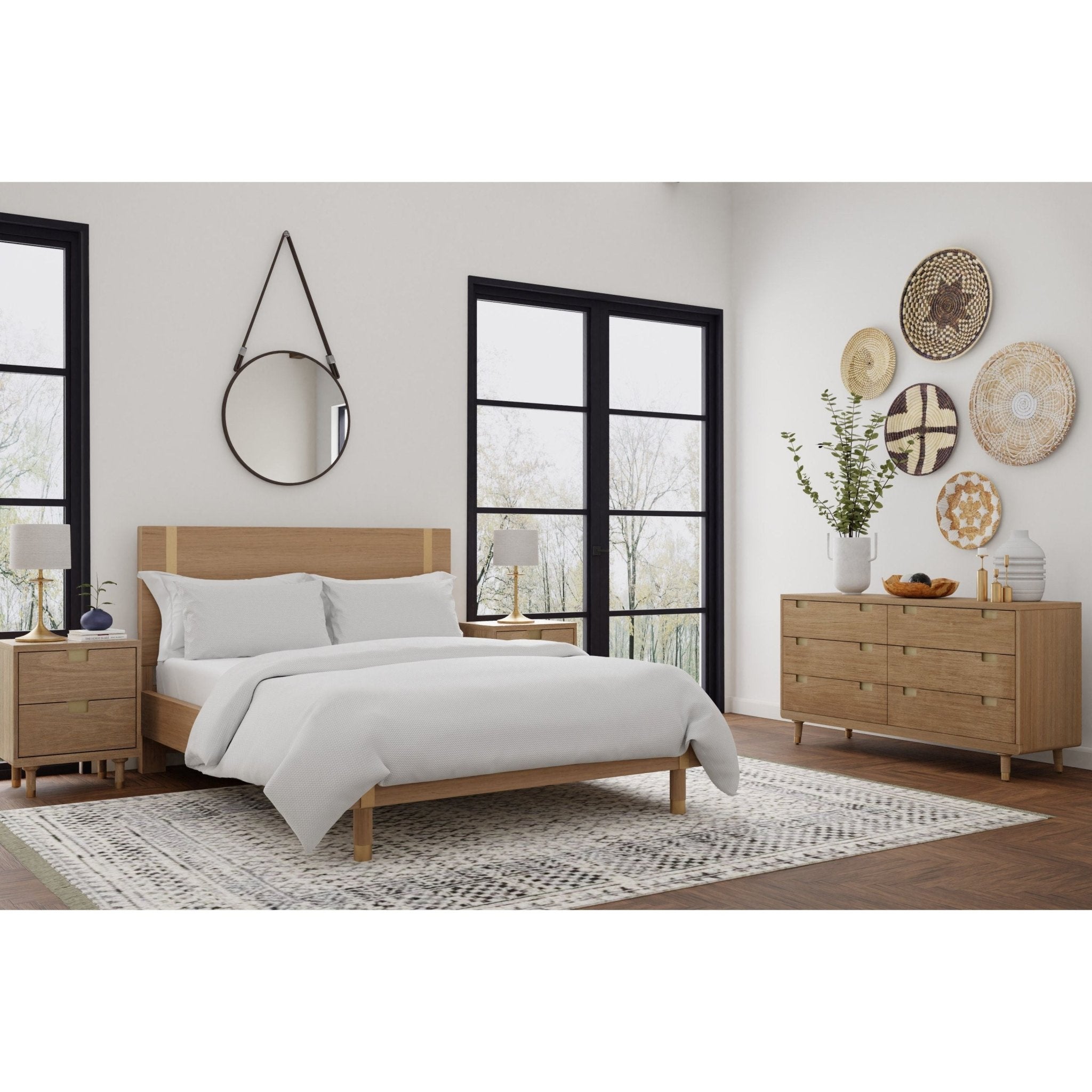 Modern Easton Platform Bed with Stylish Gold Legs