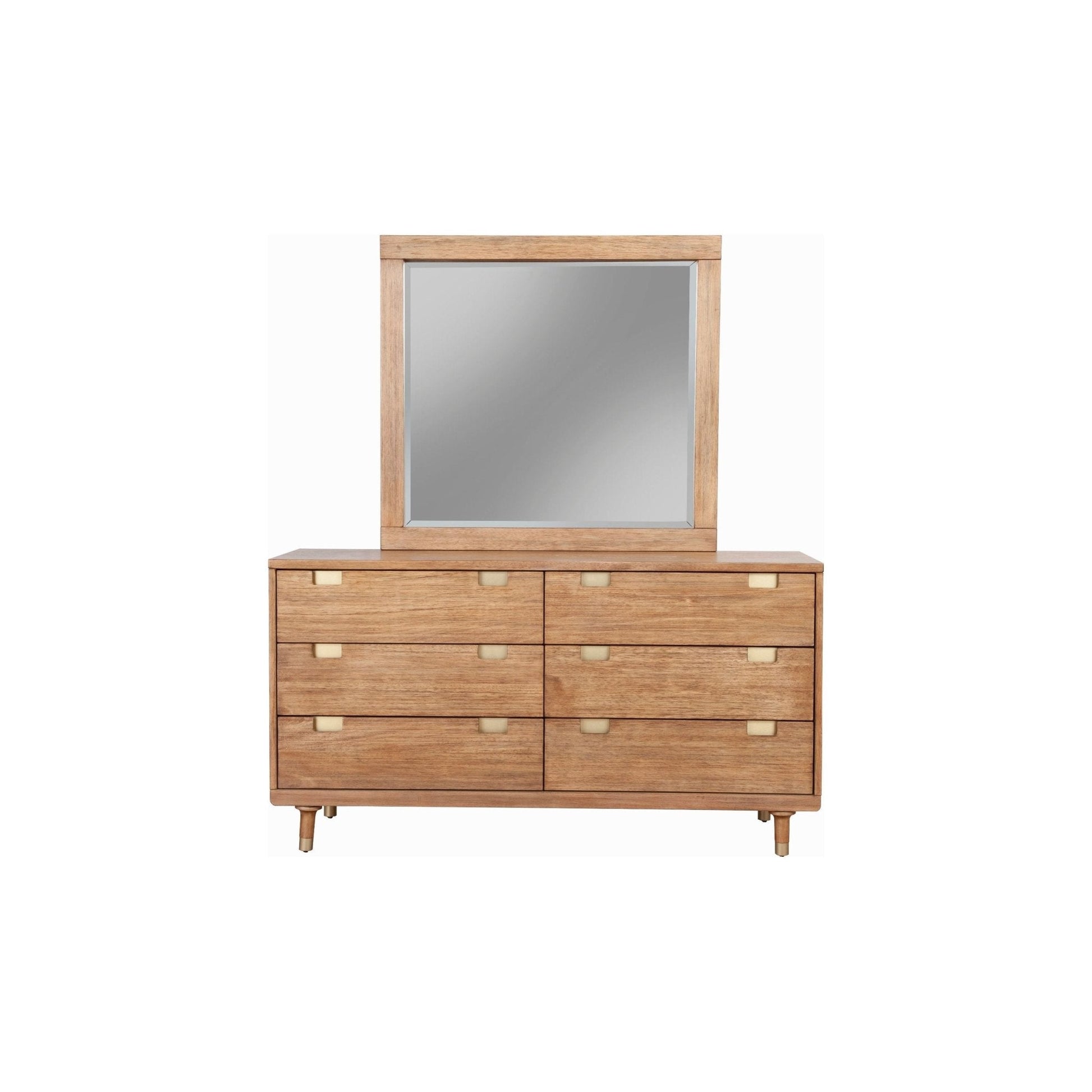 Stylish Easton Six Drawer Dresser in Modern Sand Finish
