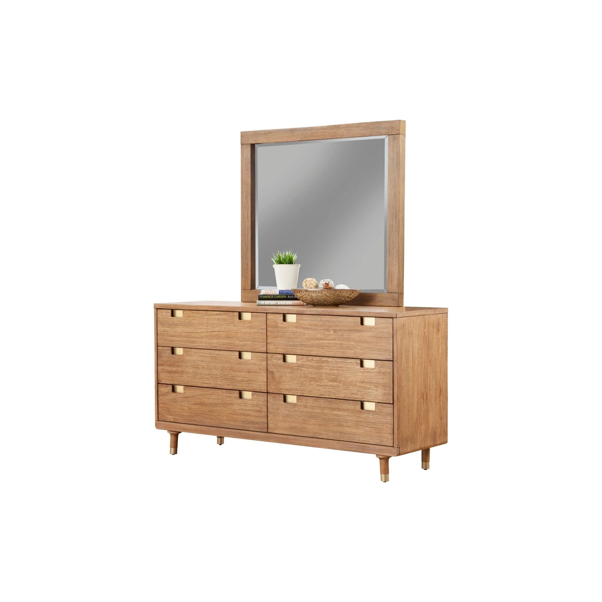 Stylish Easton Six Drawer Dresser in Modern Sand Finish