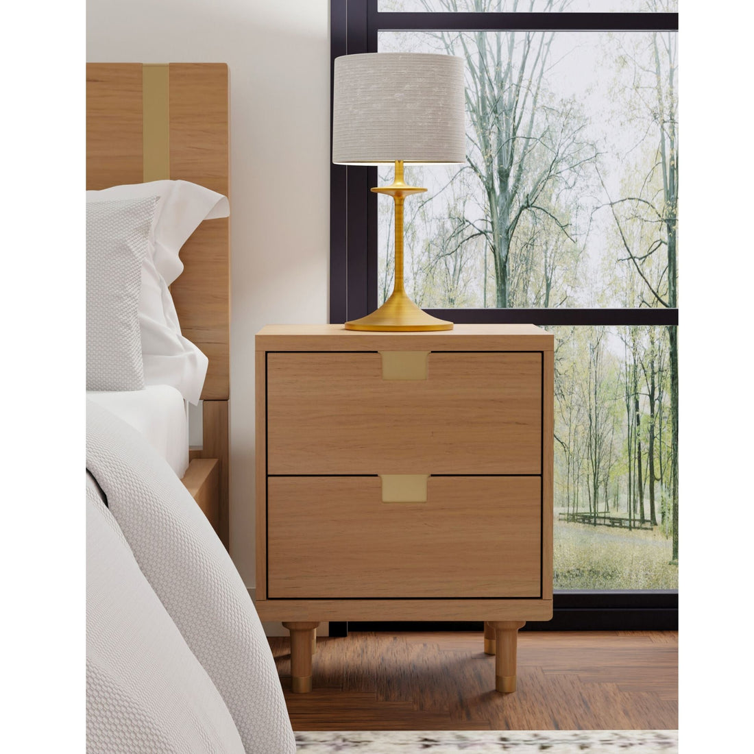 Stylish Easton Mahogany Two Drawer Nightstand for Bedrooms