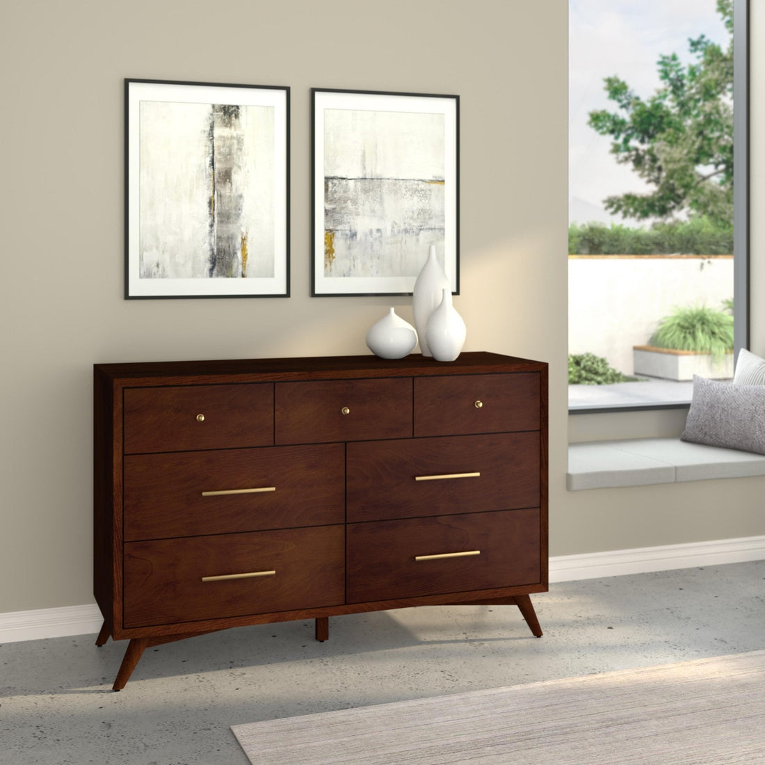 Walnut Flynn 7 Drawer Dresser
