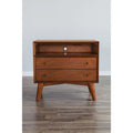 Mid-Century Modern Flynn Large Nightstand with Acorn Finish