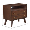 Stylish Flynn Large Nightstand in Rich Walnut Finish