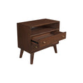 Stylish Flynn Large Nightstand in Rich Walnut Finish