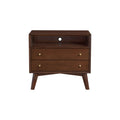 Stylish Flynn Large Nightstand in Rich Walnut Finish