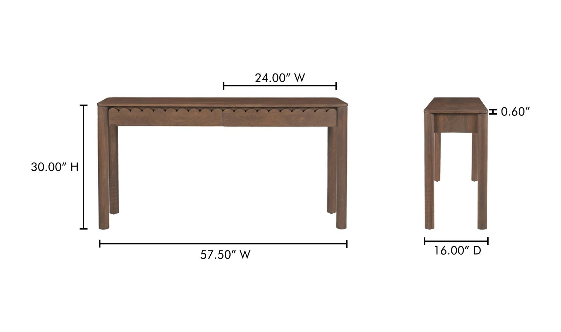 Wiley Vintage Brown Console Table
