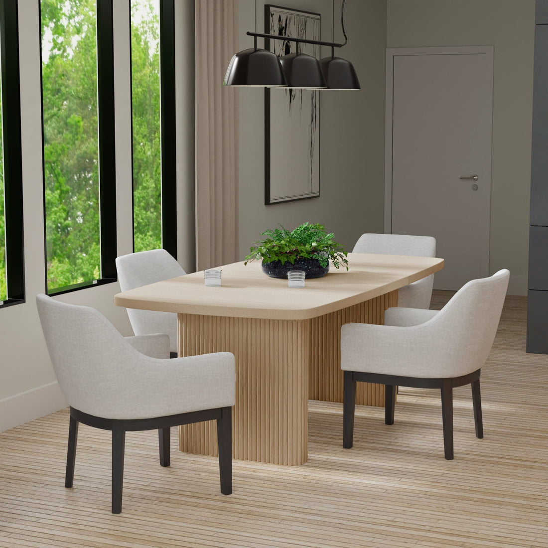 Stylish Reba Rectangular Dining Table with Extension Leaf