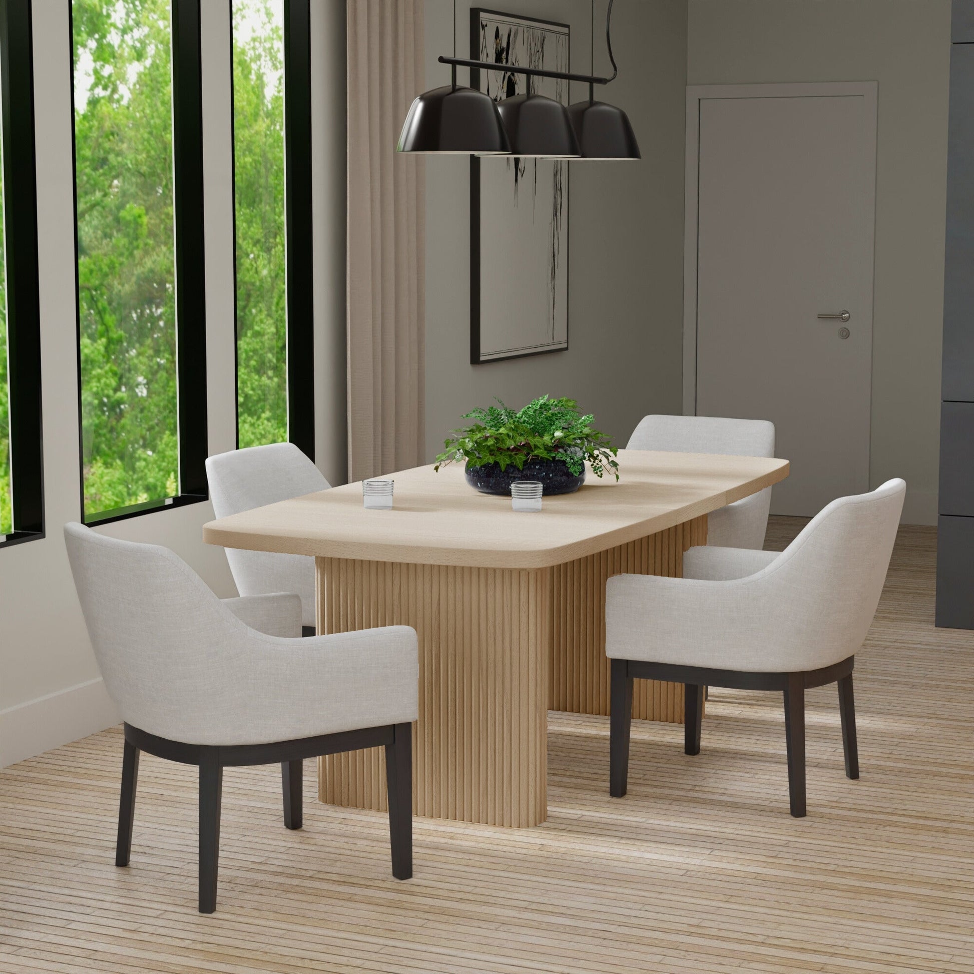 Stylish Reba Rectangular Dining Table with Extension Leaf