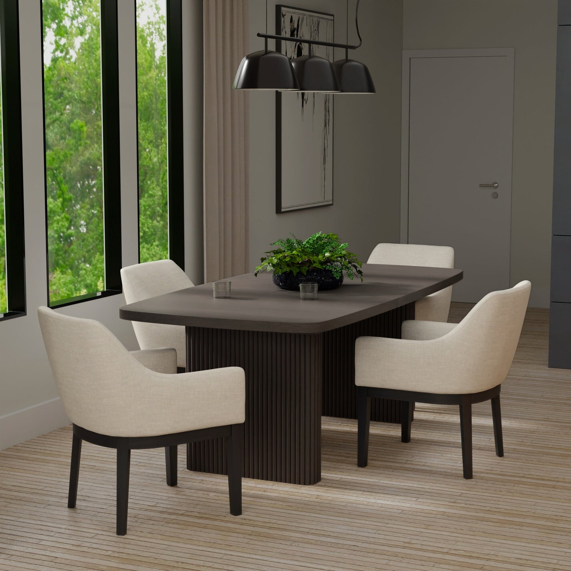 Stylish Reba Rectangular Dining Table with Extension Leaf