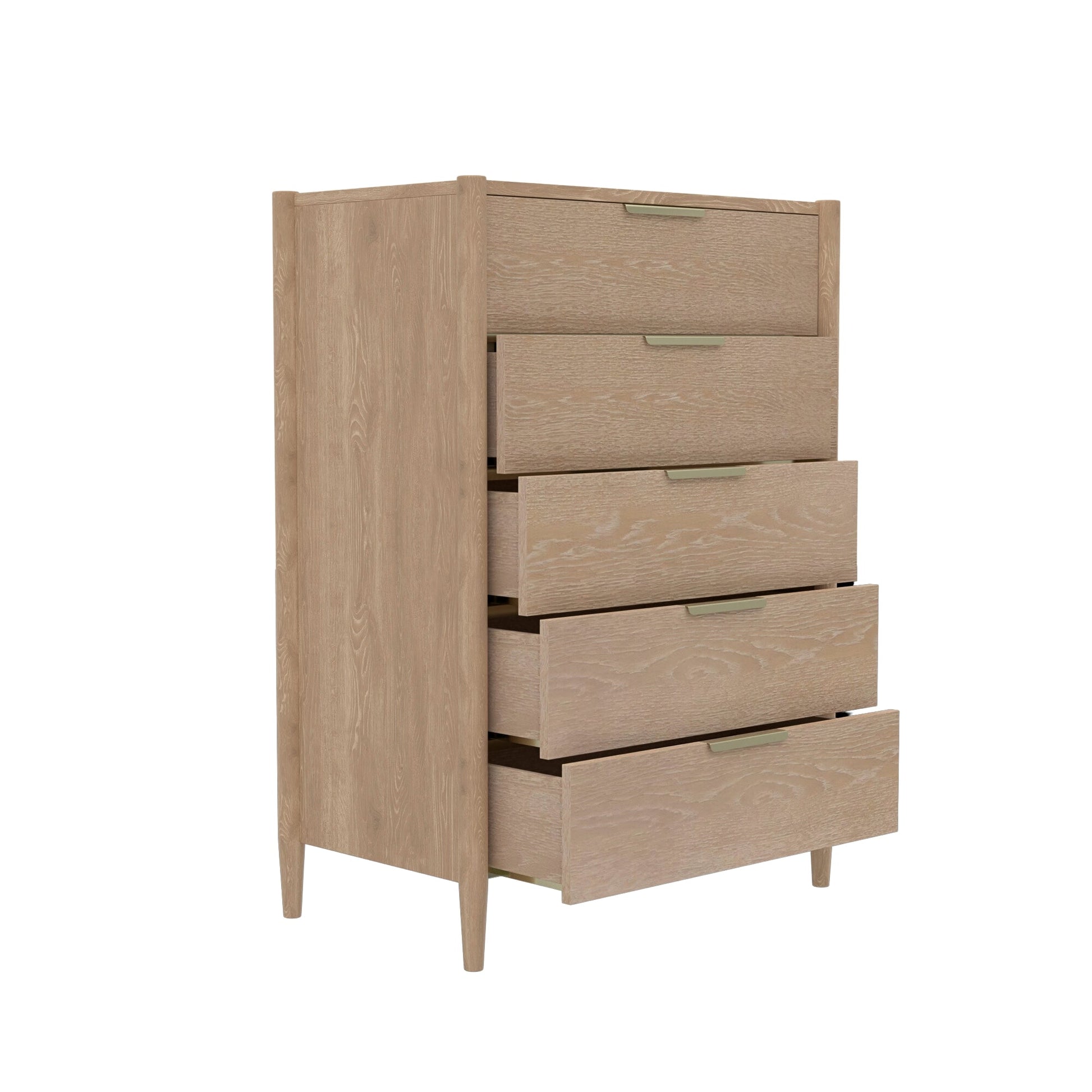 Stylish Sinclair Chest with Soft-Close Drawers in Natural Finish