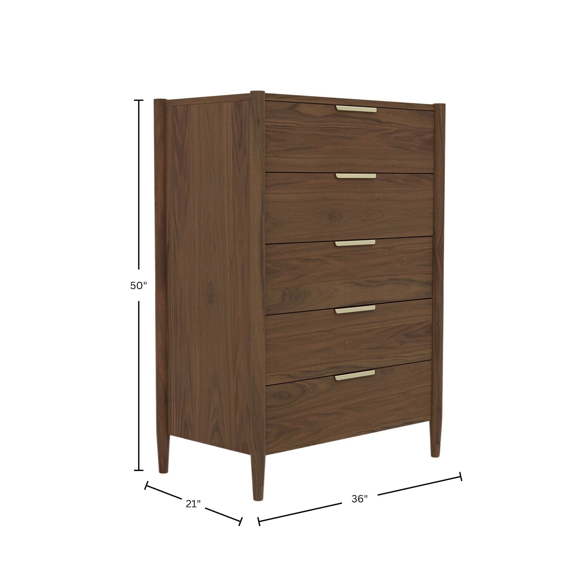 Elegant Sinclair Chest – Walnut Finish with Spacious Drawers