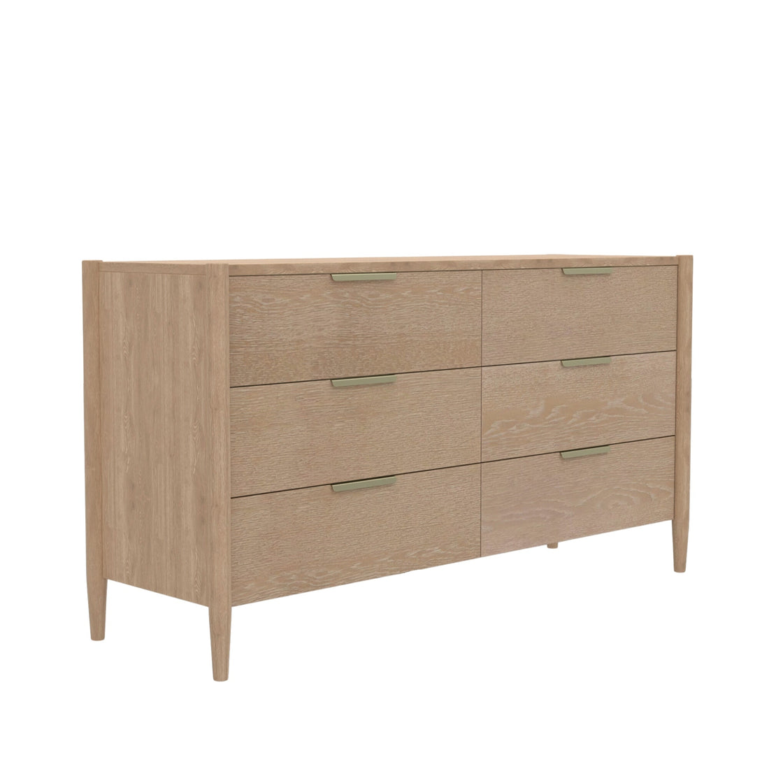 Timeless Sinclair Dresser with Gold Handles - Natural Finish