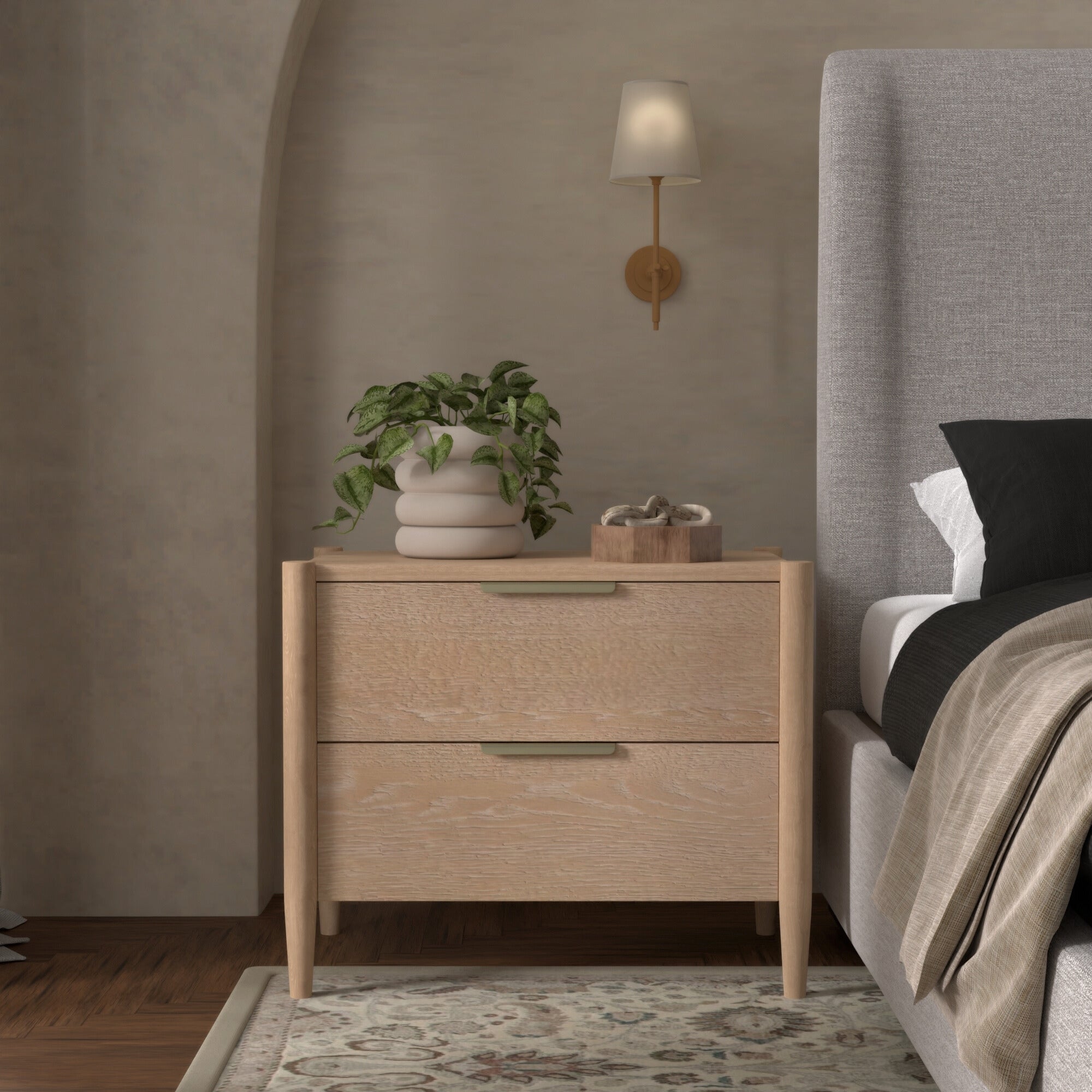 Elegant Sinclair Nightstand in Coastal Natural Finish