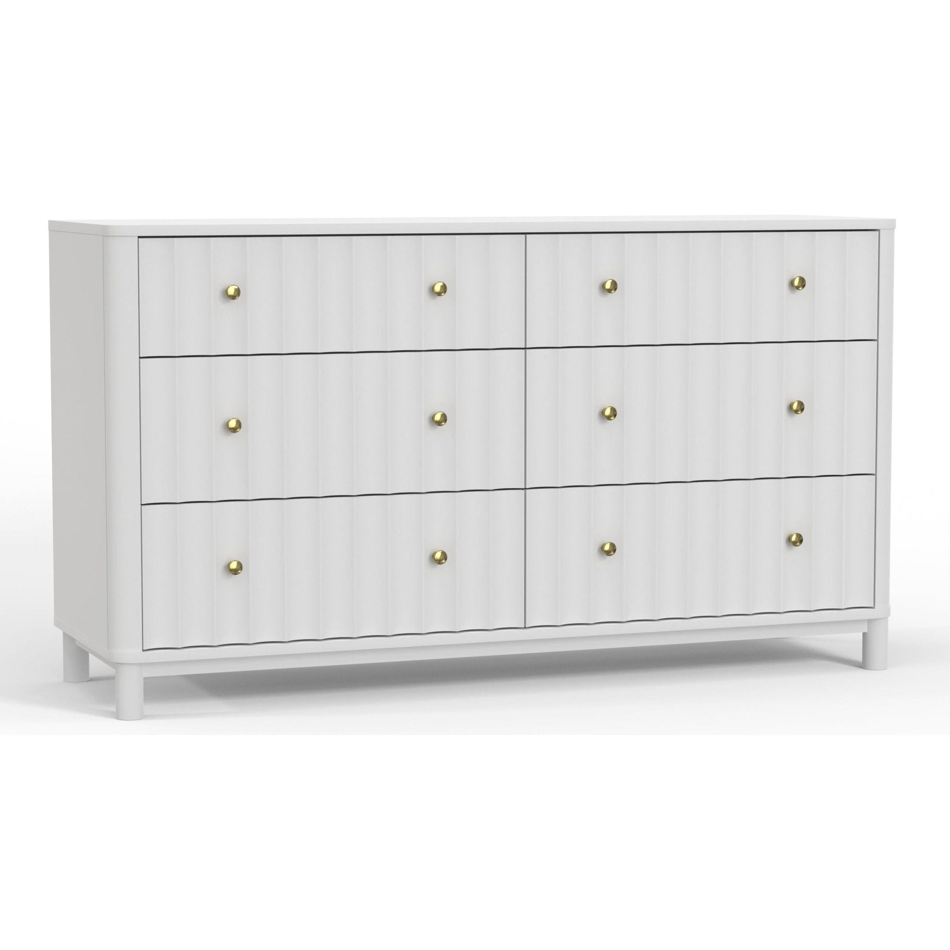 Stapleton White 6 Drawer Dresser