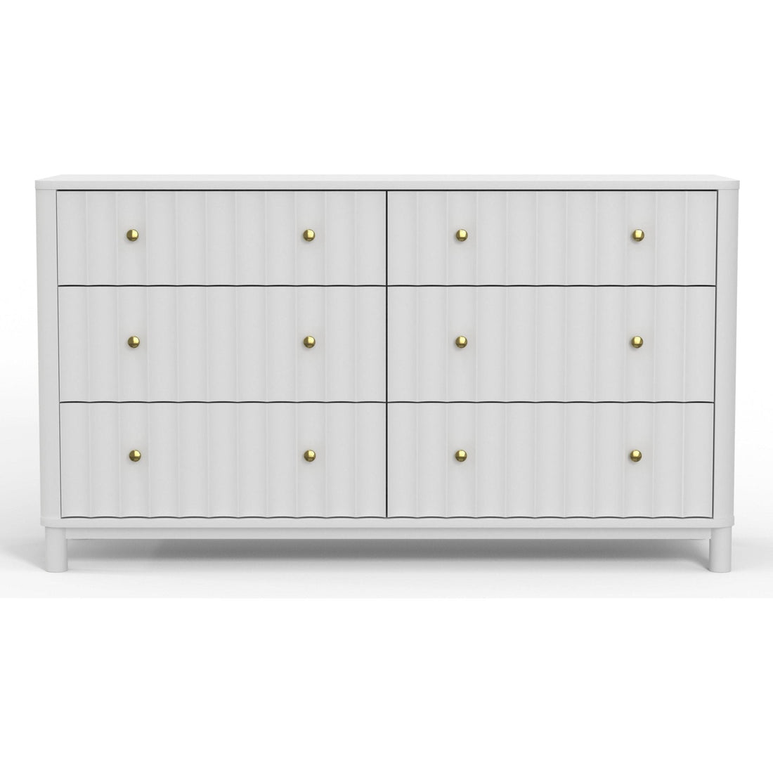 Stapleton White 6 Drawer Dresser