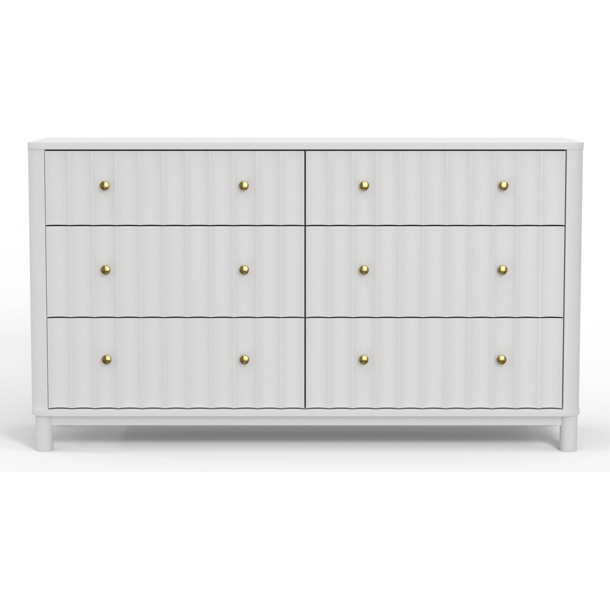 Stapleton White 6 Drawer Dresser