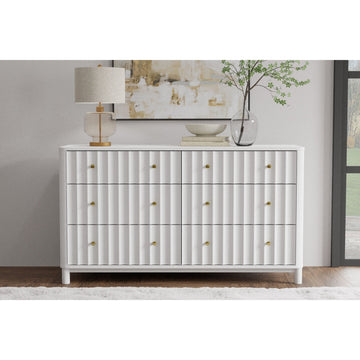 Stapleton White 6 Drawer Dresser