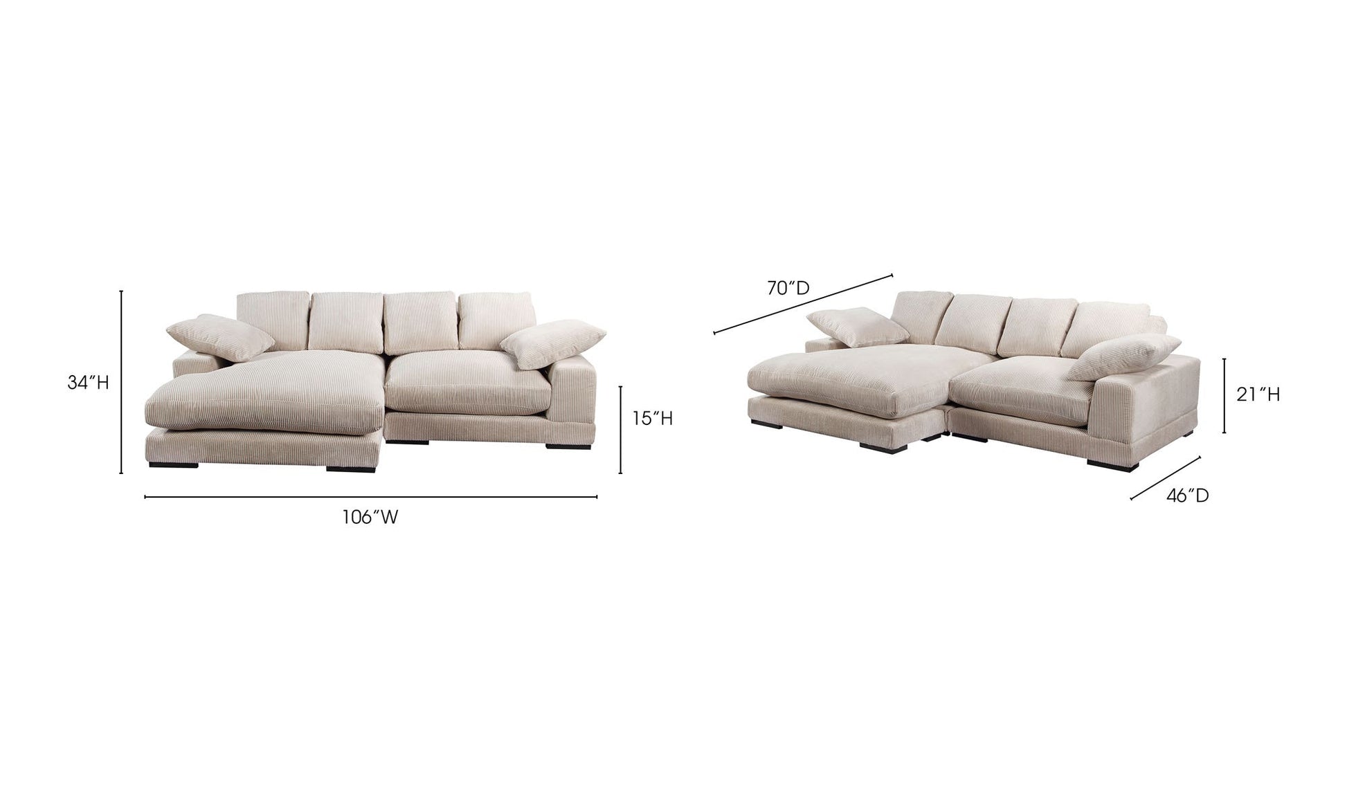 Plunge Sectional Cappuccino Sofa